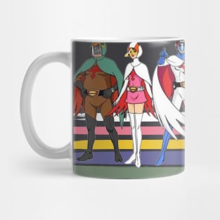 Battle of the  planets retro Sicence Team style brush Stripe Mug